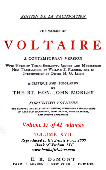 (image for) The Works of Voltaire, Vol. 17 of 42 vols + INDEX volume 43 - Click Image to Close